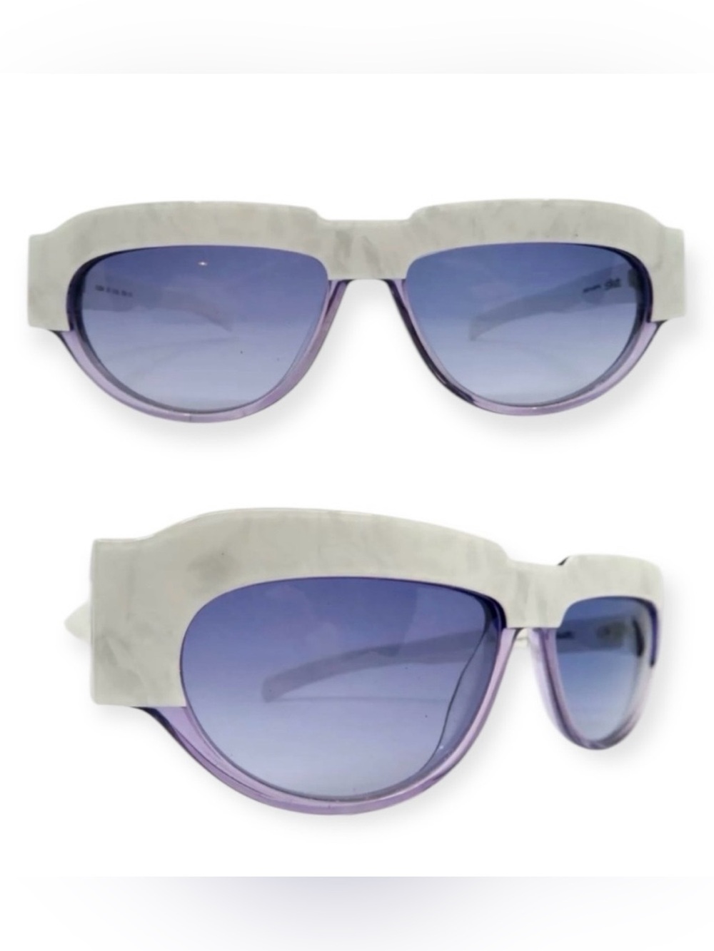 1980’s Silhouette Angular Sunglasses, Colorblock Purple white, Mod 3096, Austria